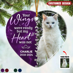 Custom Photo Forever In Our Hearts -  Personalized Ceramic Ornament - Christmas Gift, Sympathy Gift For Family Members- 2024 New Release