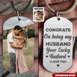 Congrats On Being My Husband You Lucky Guy - Personalized Custom Necklace