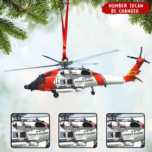 2024 New Release - Personalized US Coast Guard Helicopter Christmas Acrylic Ornament