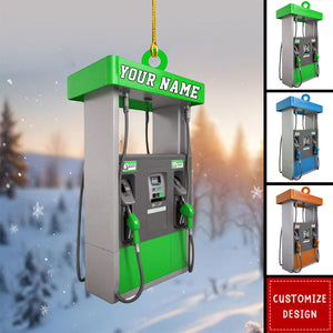 Personalized Gas Pump Christmas Ornament, Gas Station Ornament Decor - 2024 New Release