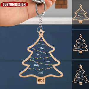 2024 New Release - Wish You A Wonderful Christmas - Personalized Acrylic Keychain - Gift For Family Members