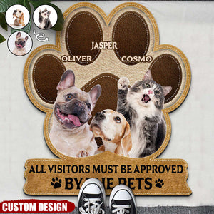 Custom Photo All Guests Must Be Approved - Gift For Pet Lovers - Personalized Custom Shaped Doormat