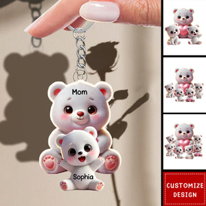 Personalized Grandma Bear Meaningful Keychain