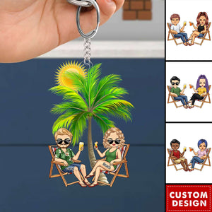 Personalized Beach Couple - Personalized Acrylic Keychain