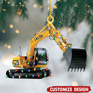 Personalized Excavator Led Light Christmas Ornament-2024 New Release