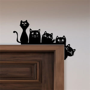 Metal Adorable Cat Door Topper - Gift For Cat Lover