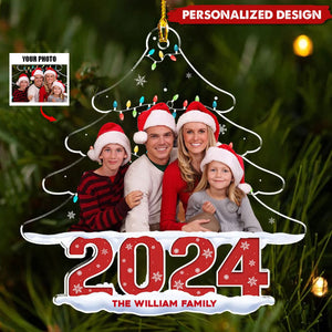 2024 New Release Family Photo Christmas Tree - Personalized Custom Acrylic Ornament