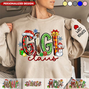 2024 New Release Personalized Christmas Blessed Grammy Nana Mimi Gigi And Grandkids Sweatshirt