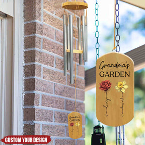 Grandma's Garden - Personalized Wind Chime - Gift For Mom / Grandma