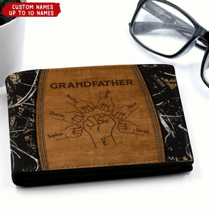 Grandpa Dad Fist Bump Camouflage Personalized Men’s Wallet