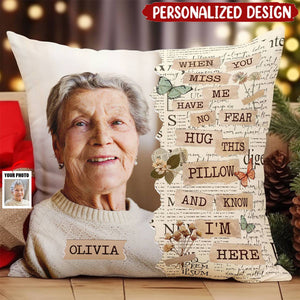 Memorial Hug This Pillow & Know I'm Here - Personalized Photo Pillow