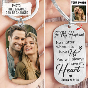 No Matter Where Life Take Us, Personalized Keychain, Anniversary Gifts, Custom Photo