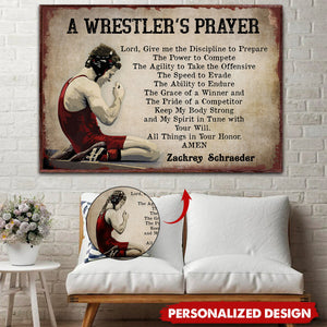 A Wrester's Prayer-Personalized Wrestling Poster-Gift For Husband,Boyfriend,Son