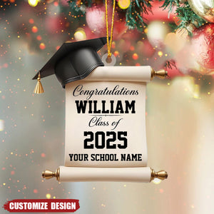 Personalized Graduation Ornament - School Graduation Ornament Gift