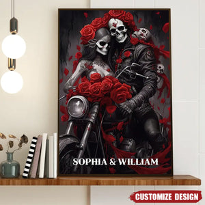 Personalized Couple Skull Poster - Gift For Couple