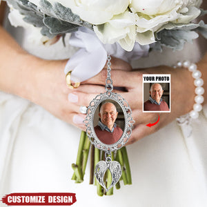 Personalized Memorial Photo Charm For Bridal Bouquet