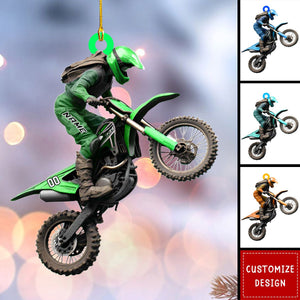 Personalized Motocross/Dirt Bike Christmas Ornaments