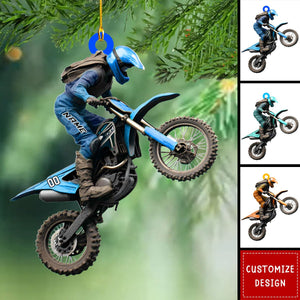 Personalized Motocross/Dirt Bike Christmas Ornaments