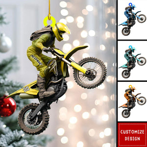 Personalized Motocross/Dirt Bike Christmas Ornaments