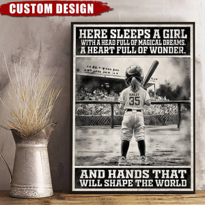 Personalized Softball Girl Poster - Gift For Softball Players