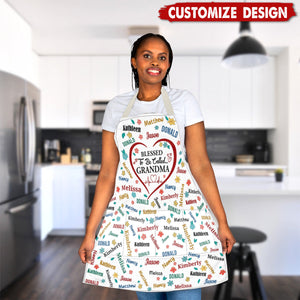 Blessed To Be Called Grandma Colorful Personalized Apron With Packet