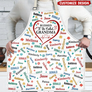 Blessed To Be Called Grandma Colorful Personalized Apron With Packet