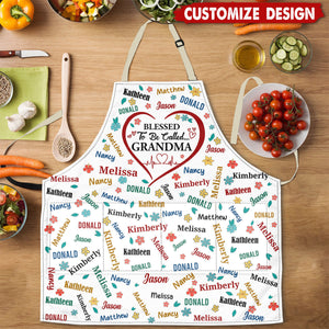 Blessed To Be Called Grandma Colorful Personalized Apron With Packet