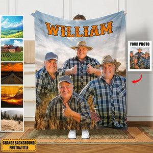 Custom Photo Blanket For Famer/Gardener