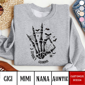 Personalized Spooky Sweatshirt Gift Idea For Grandma/ Mother