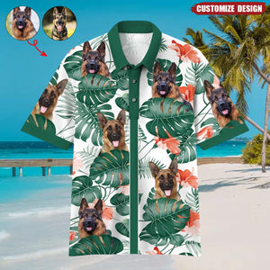 Custom Photo Tropical Style People/Dog/Cat Polo Shirt