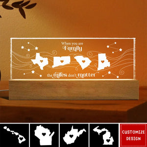 Long Distance Family Friends Siblings Sisters Besties Personalized Acrylic LED Night Light