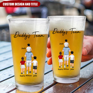 Personalized Daddy's/Grandpa's Team Beer Glass