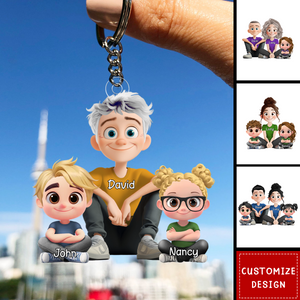 Personalized Cute Cartoon Family Keychain - Gift For Your Family