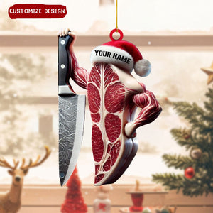 Personalized Meat Christmas Ornament Gift For Butchers, Chefs, and BBQ Enthusiasts-2024 New Release