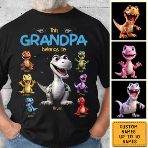 This Belongs To - Personalized Dinosaur T-shirt - Gift For Dad, Grandpa