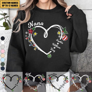 2024 New Release Nana Heart Christmas And Grandkids Sweatshirt