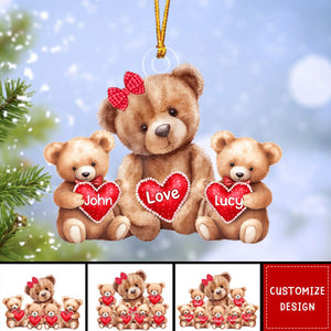 Grandma/ Mama Bear With Little Bear Kids Personalized Acrylic Ornament - 2024 New Release