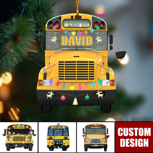 2024 New Release Personalized School Bus Ornaments Gift For Bus Driver