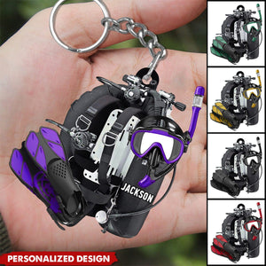 Personalized Scuba Diving Keychain-Gift For Scuba Diver - New Release