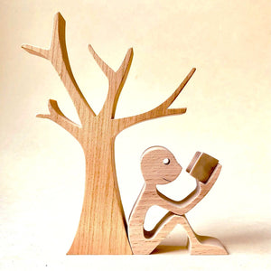 Personalized Wooden Book Lover Carvings