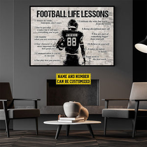 Personalized American Football Life Lessons Poster