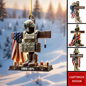 Personalized Military Cross Christmas Ornament-2024 New Release