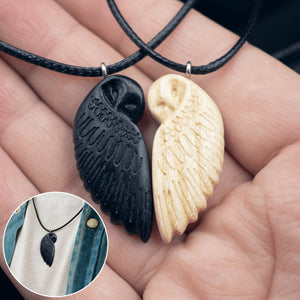 Wooden Owl Pendants-Couple Necklace Gift