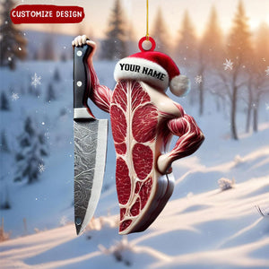 Personalized Meat Christmas Ornament Gift For Butchers, Chefs, and BBQ Enthusiasts-2024 New Release