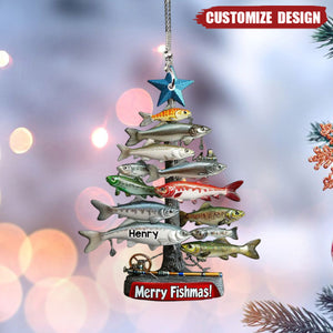 Merry Fishmas Tree - Personalized Fishing Christmas Ornament - 2024 New Release