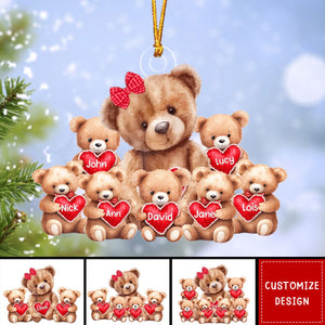 Grandma/ Mama Bear With Little Bear Kids Personalized Acrylic Ornament - 2024 New Release