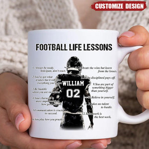 Personalized American Football Life Lessons Mug - Gift For American Football Lovers