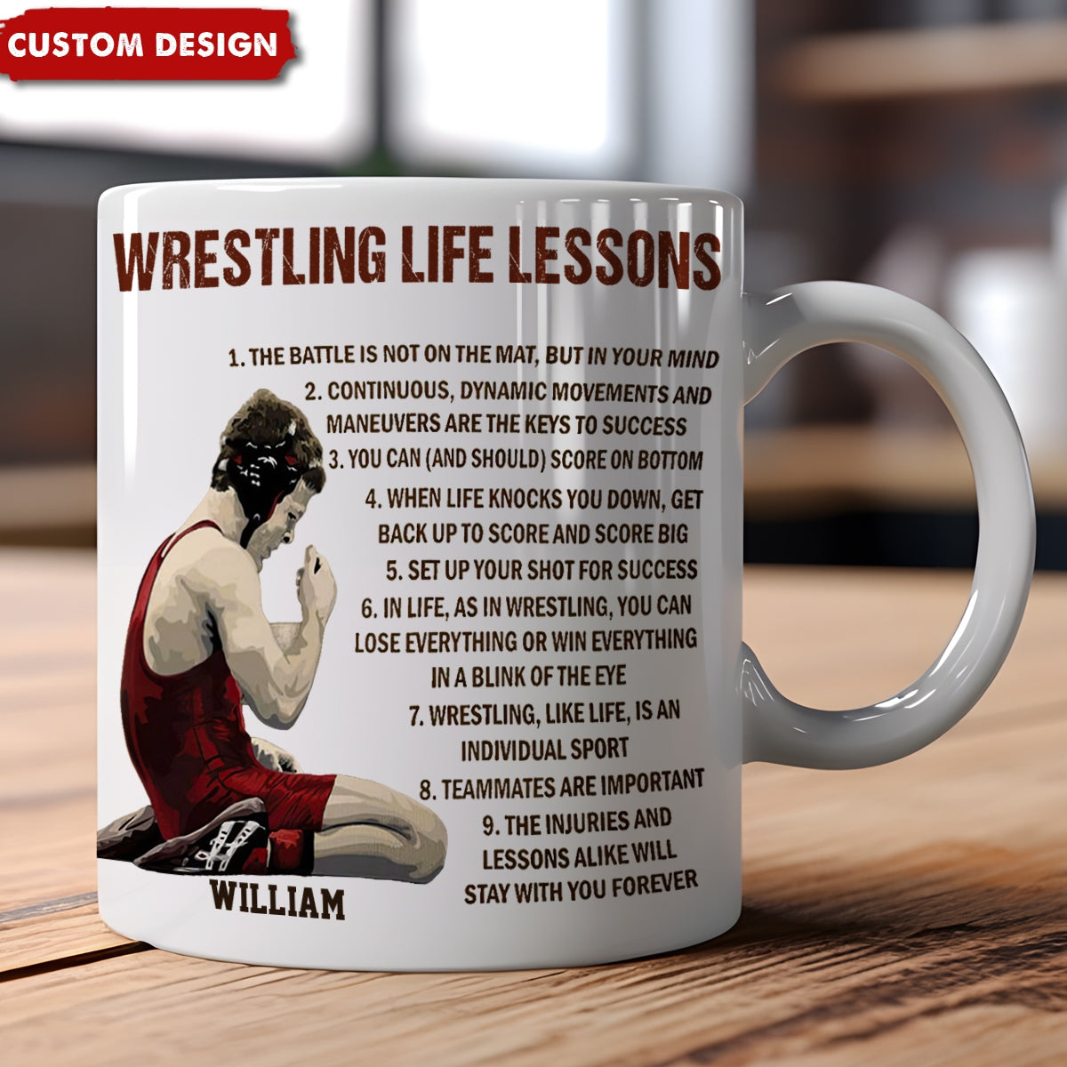 Personalized Wrestling Life Lessons Mug-Gift For Wrestling Lovers