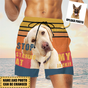 Personalized Stop Staring At My Pet/Upload Photo- Custom Trunks