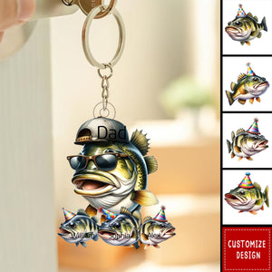 This Grandpa/Dad Belongs to Kids Fishing Keychain